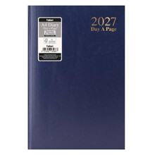 2027 A4 Diary Hardback Day a Page Full Sat/Sun 3288 - Navy