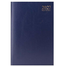 2027 A4 Diary Hardback Week to View 3185 - Navy