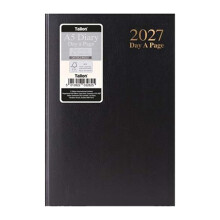 2027 A5 Diary Hardback Day a Page Full Sat/Sun 3282 - Black
