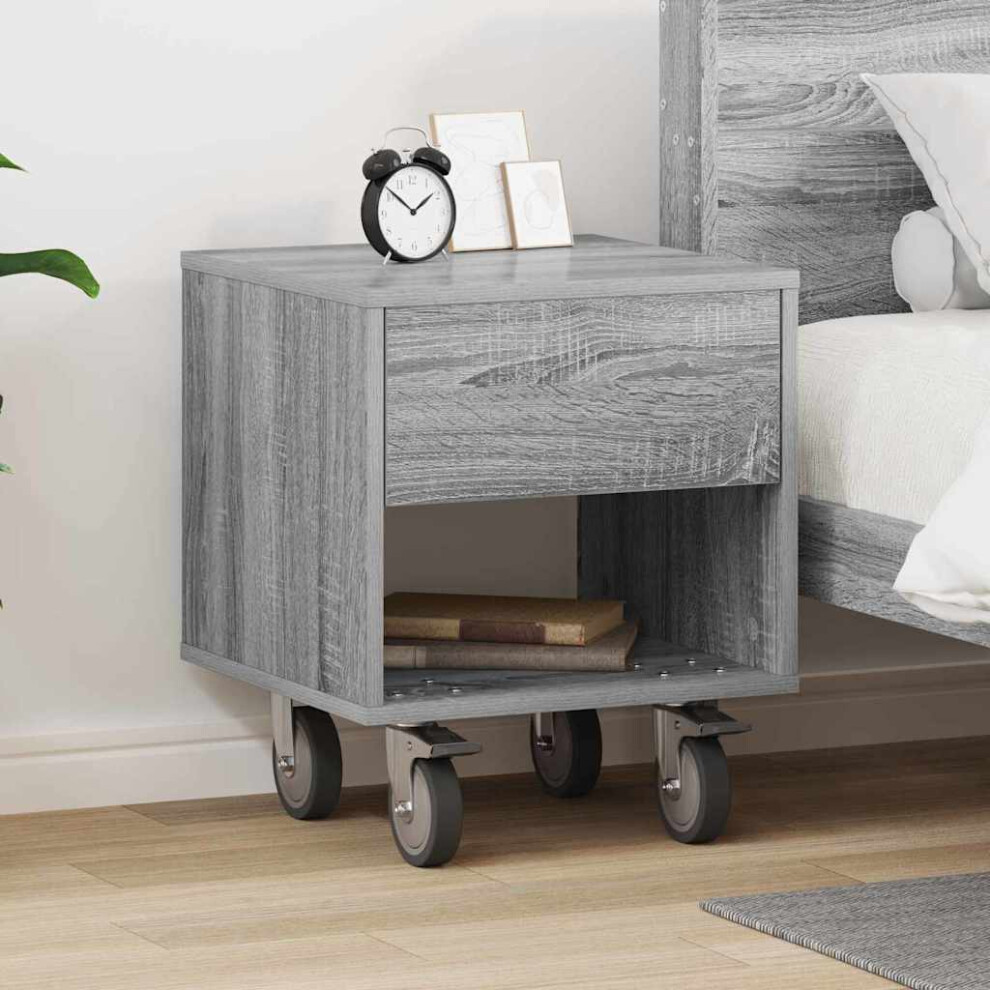 Vidaxl Bedside Table Grey Sonoma 40.5 X 40 X 48 Cm Engineered Wood