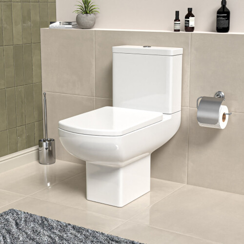NES Home Rimless Close Coupled Toilet With Seat & Cistern 1