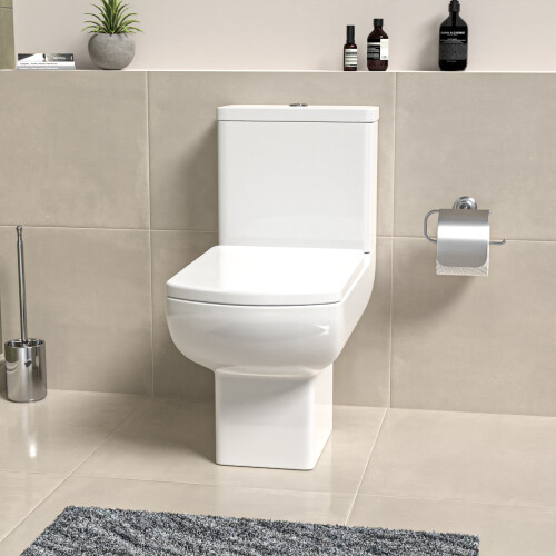 NES Home Rimless Close Coupled Toilet With Seat & Cistern 2