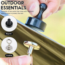 6Pcs Canopy Magnetic Hook Portable Camping Tent Magnetic Hook with Carabiner Cruise Hanging Sturdy Magnet Clip Hanger