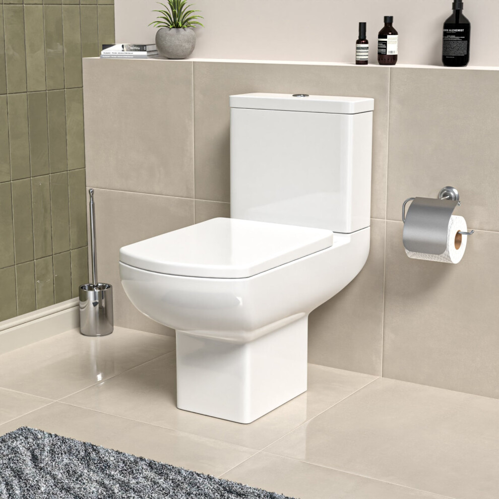 Rimless Close Coupled Toilet With Seat & Cistern 3132854781556