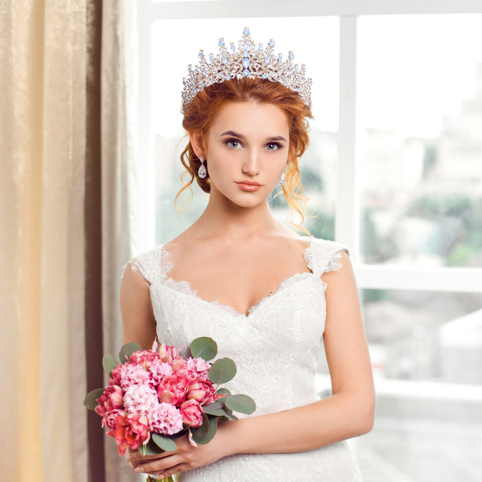 Penghui-Toys (1) Woman Crown Baroque Headdress Princess Party Prop Luxurious Hair Ornament For Gown Dress Hairstyle Making Tool
