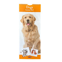 2027 Slimline Wall Calendar Month to View 41cm x 16cm - Dogs