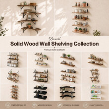 (NoirShelf) Levede Floating Shelves Wall Mounted Storage Collection Rustic Home Decor Shelf