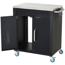 Carrello da cucina con ruote, armadietto contenitore e ganci