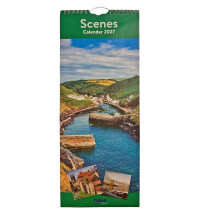 2027 Calendar 12 Month Slim Wall Hanging - Picturesque Scenes