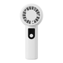 (White, 15.6*5.7*7) CXINLky Digitaler Turbo-Handventilator, Typ-C, LED-Display, mini, tragbar, USB
