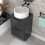 NES Home 500mm Anthracite Freestanding Vanity With Worktop and 420mm Round Basin 2