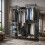 (Black) 174cm 4 Rail Wire Garment Rack with 8 Shelves 2