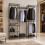 (Black) 174cm 4 Rail Wire Garment Rack with 8 Shelves 4