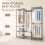 (Black) 174cm 4 Rail Wire Garment Rack with 8 Shelves 6