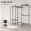 (Black) 174cm 4 Rail Wire Garment Rack with 8 Shelves 8