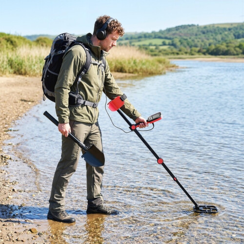 Metal detector pieghevole IP68, 4 modalità, display LCD con accessori 2