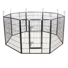 Parc enclos cage pour chiens chiots animaux de compagnie 163 x 163 cm gris 3712022