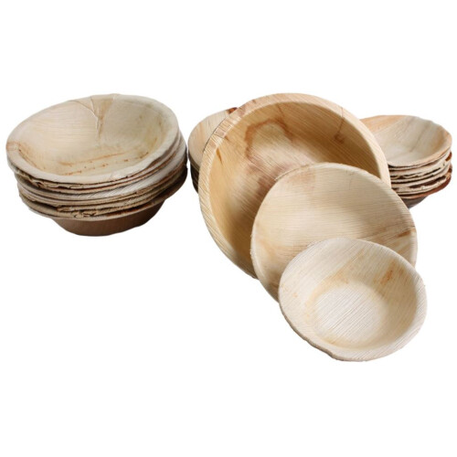 30x Runde Schale aus Palmblatt Größe 12,5 cm 1
