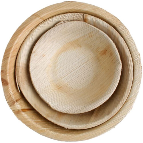 30x Runde Schale aus Palmblatt Größe 12,5 cm 2