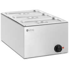 Bain-marie professionnel 640 watts 3 x GN 1/3 acier inoxydable argenté 14_0008302