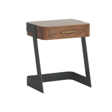 SCARLETT bedside table in solid oak and metal