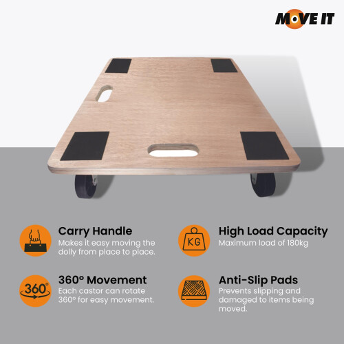 Move-It Large Dolly, Trolley on Wheels, Transport Roller Ideal for 1
