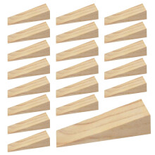 Set of 20 triangular wooden wedges – pine wedges for leveling furniture, door an