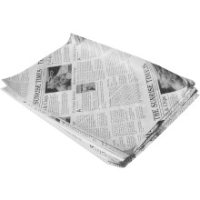 50 x Large Newspaper Design Greaseproof Paper (250mm x 375mm) - News Print Food-