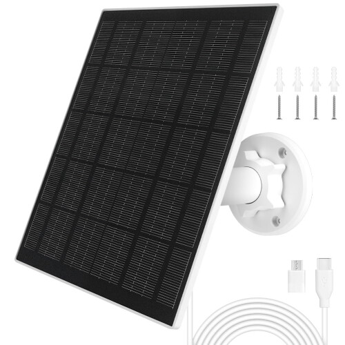 URAQT 5W Solar Panel for Eufy Camera, IP65 Waterproof, 3M /9.8ft