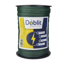 Doblit Poly Tape 20mm Electric Fence Ribbon Electrifible Conductor, Low Electrical Resistance, 6x0.15mm Stainless Steel Strands, Horse Tape Paddock (2