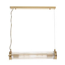 Simple tube chandelier in gold brass finish TUBES