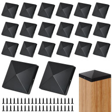 20 PCS Fence Post Caps 4x4 inch, Plastic Fence Post Tops Square