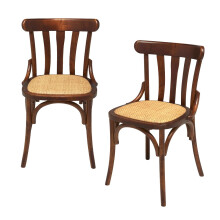 Set of 2 ESTAMINET solid birch chairs