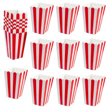 20 PCS Popcorn Boxes, Popcorn Bags for Party, Red and White Striped Popcorn Cont