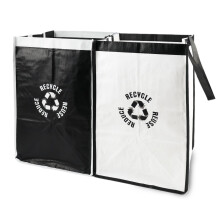 Cateye 2 Pack Recycling Bags White And Black, Reusable Storage Bag For Waste Sor
