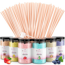 Misskandy Candy Floss Sugar Kit with 6 Flavours, 72 Serves - Includes 50 Cotton