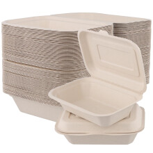 KOHAND 100 PCS 17 x 12 cm Takeaway Food Boxes, Paper Pulp Takeaway Food Packagin