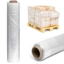Venuscello 12 x Pallet Shrink Wrap Stretch Film 500mm x 250m 23mu Clear Cling F