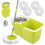 Mop and Buckets Sets with 4 Extra Microfibre Heads – 360 Rotating Spin Mop with 1