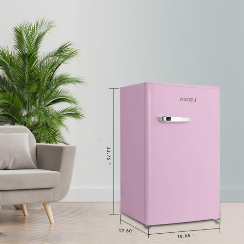 ASCOLI Retro Mini Fridge 85L, Compact Refrigerator, Under Counter Fridge, Direct 2