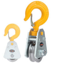 KATSU Tools 2 Ton Snatch Block, Wire Rope Bearing Pulley Wheel, with Swivel Hook