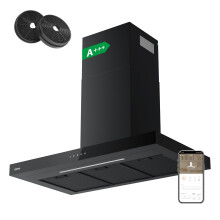 CIARRA Black Cooker Hood 90cm, 709m³/h, WIFI APP Touch Control CBCB9102