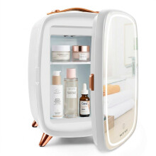 KFO Mini Skincare Fridge 6L – Beauty Fridge with Mirror & 3-Mode LED Light, Port