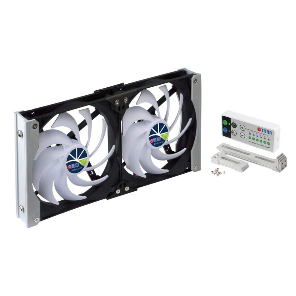 Photos - Computer Cooling TITAN  12V DC IP55 Waterproof Double Rack Mount Ventilation Cooling Fan with Tim 