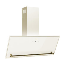 Klarstein Victoria Angled Cooker Hood - 90cm, Touch Control, 400m³/h Air Flow, A++ Energy Efficiency, LED Display, Quiet 52dB, Cream & Gold, Extracti