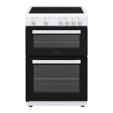 Statesman EDC60W Fan Assisted Double Oven Electric Cooker, 4 Zone Ceramic Hob, 6