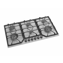 Avelis - 90cm 6 Burner Stainless Steel Gas Hob With 2 Dual Wok Burners