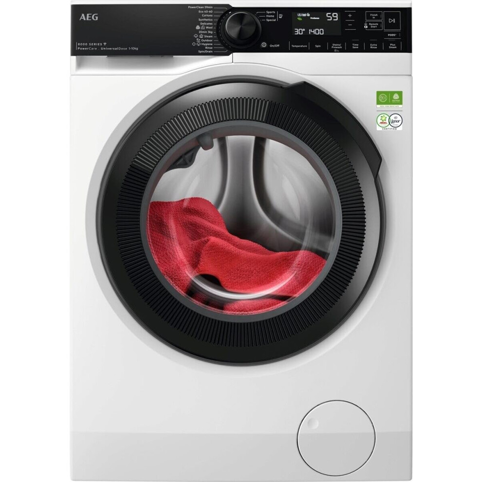 Photos - Washing Machine AEG 8000 Series Freestanding  10 kg, 1400 rpm Spin, LFSR84146UD, 