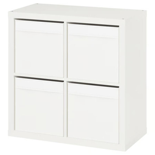 IKEA KALLAX 4 Cube Shelf with 4 Boxes 77x77cm