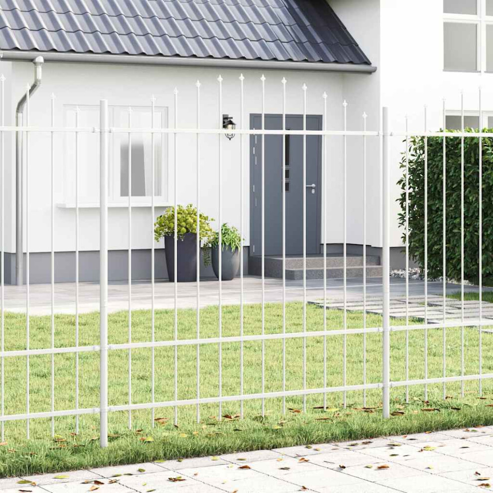 Vidaxl Garden Fence 4 Pcs White 170 X 215 Cm Powder-Coated Steel